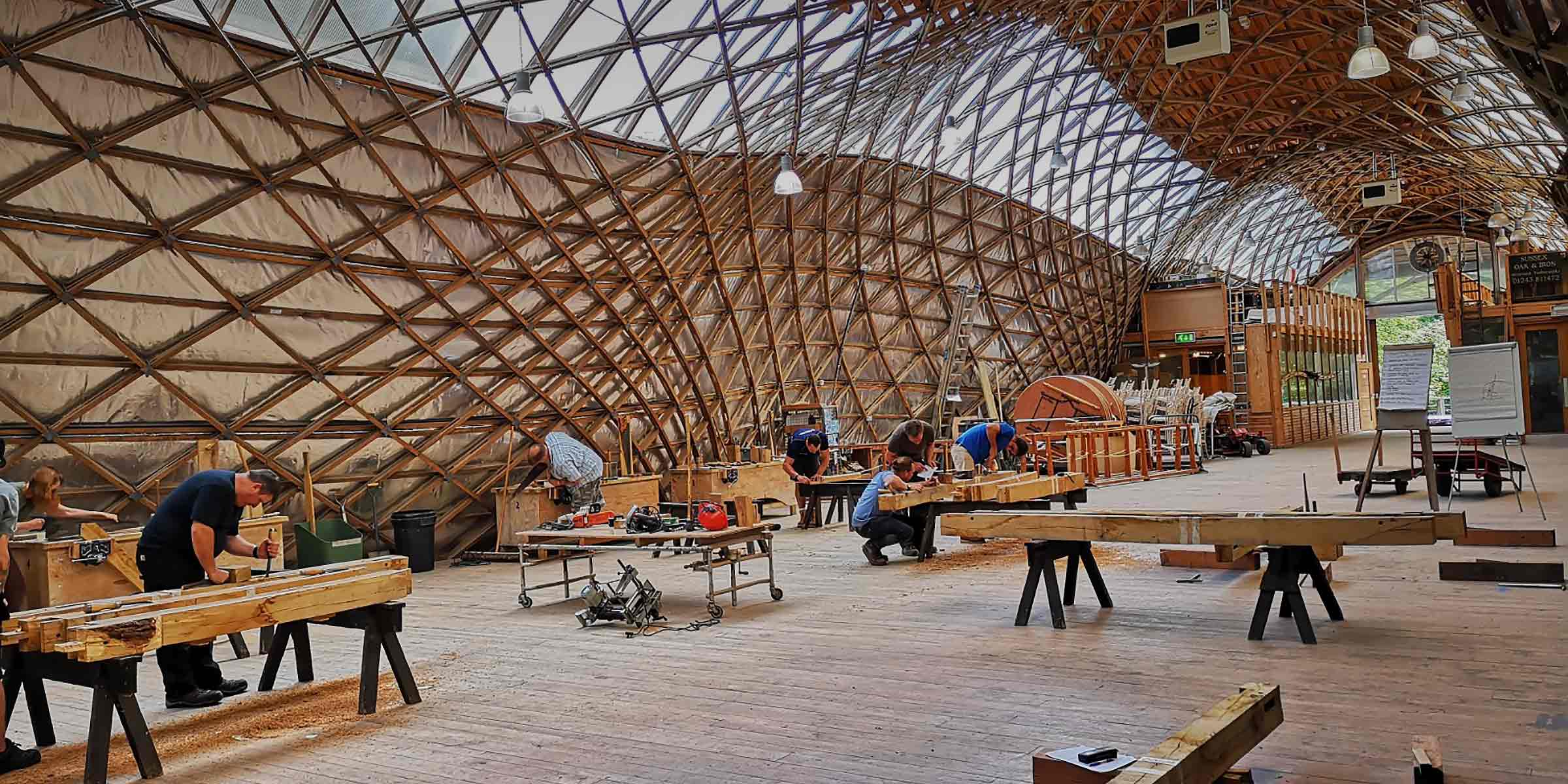 Downland gridshell interior